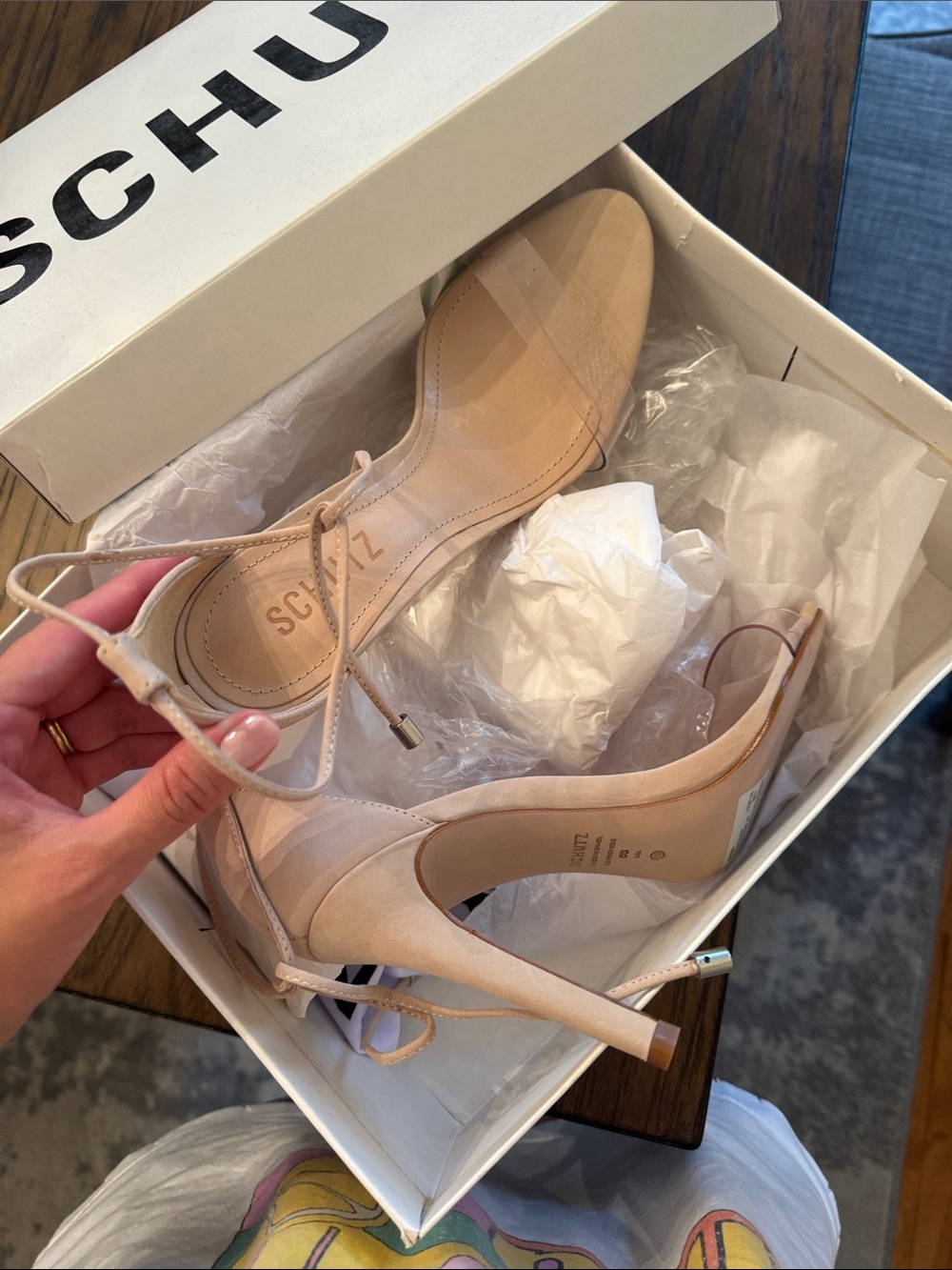 SCHUTZ Blush Lace-Up Pointed Stiletto Heels
